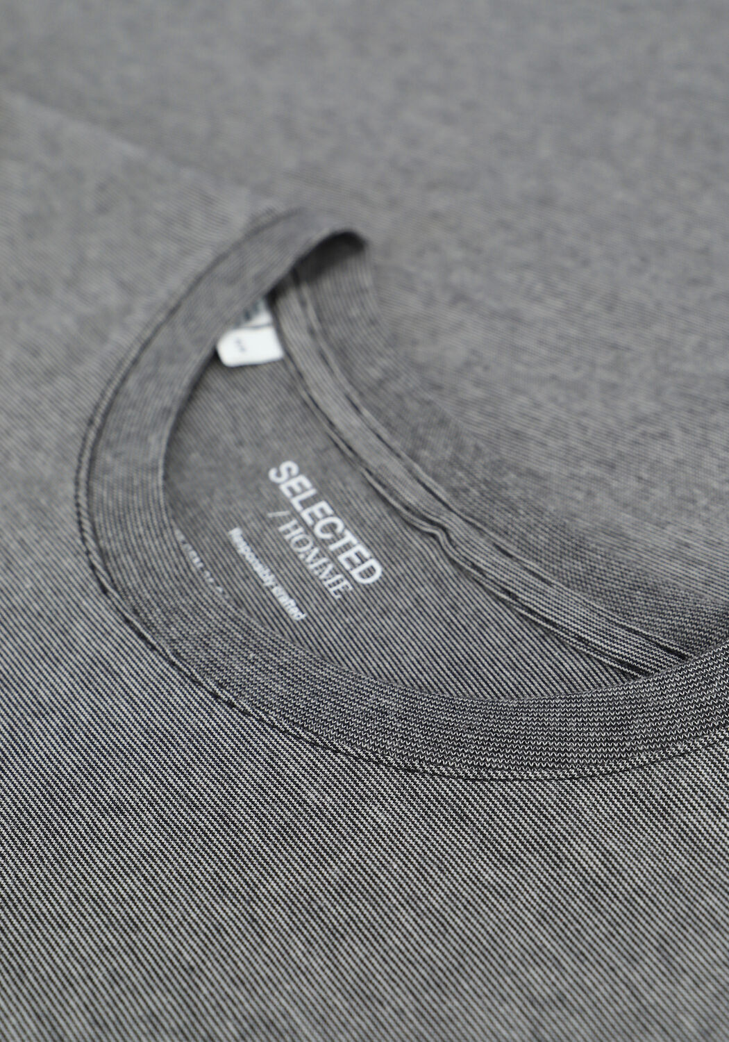 Zwarte SELECTED MEN T-shirt NORMANI180 MINI STRIPE - large