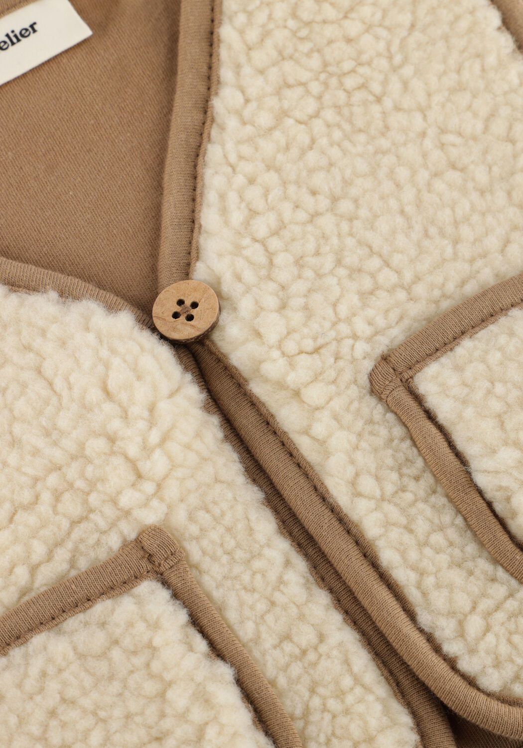 Ecru LIL' ATELIER Vest NBMJONO RLX SHERPA VEST LIL - large