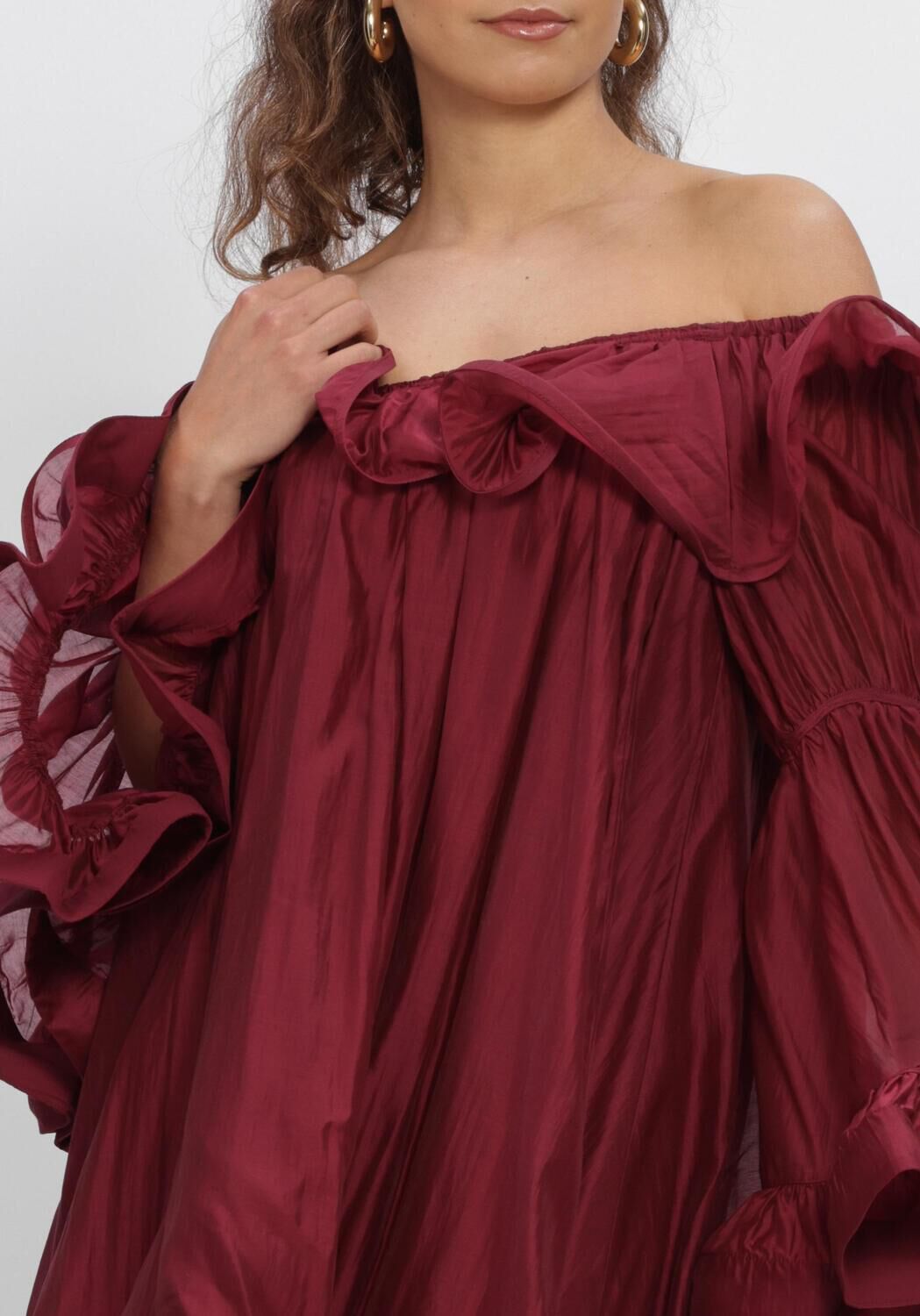 Y.A.S. Mini robe YASFALLULAH O/S DRESS - D2D Bordeaux - large