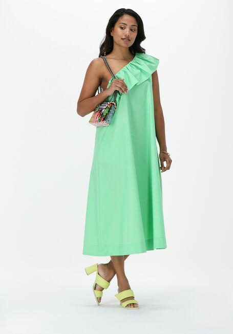 SECOND FEMALE Robe midi JUTTA ONE SHOULDER DRESS en vert - large