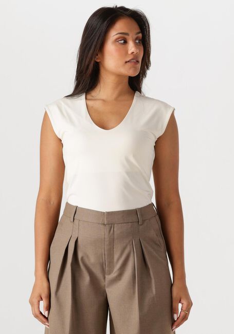 Witte ROSEMUNDE T-shirt BILLIE CAPSLEEVE V-NECK - large