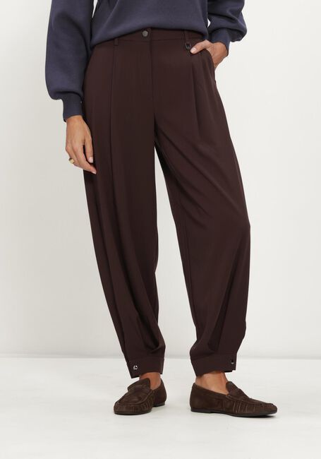 Bruine MAC Wijde broek 0231 FLOATING CREPE - large