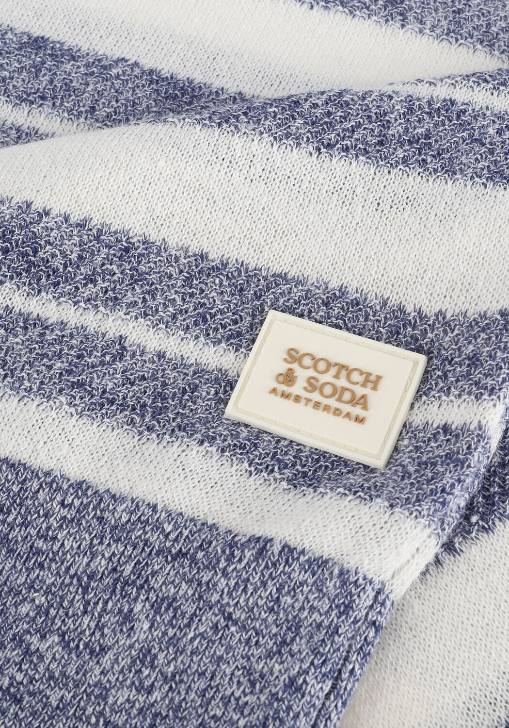 SCOTCH & SODA Pull STRUCTURED KNIT LINEN-BLEND CREWNECK PULLOVER en bleu - large