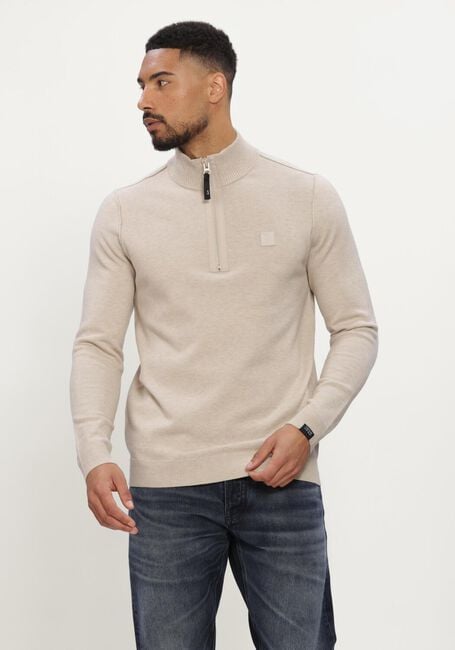 BUTCHER OF BLUE Pull CLIFDEN HALFZIP en beige - large