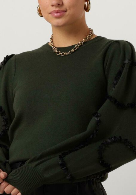 Donkergroene OBJECT Trui OBJDIDI L/S O-NECK KNIT PULLOVER - large