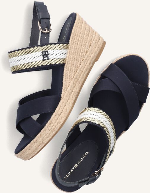 Blauwe TOMMY HILFIGER Sandalen GOLDEN WEBBING MID WEDGE Blauwe TOMMY HILFIGER Sandalen GOLDEN WEBBING MID WEDGE - large