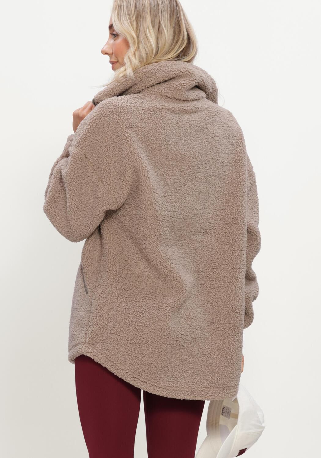 Taupe AIM'N Teddy jas PILE JACKET - large
