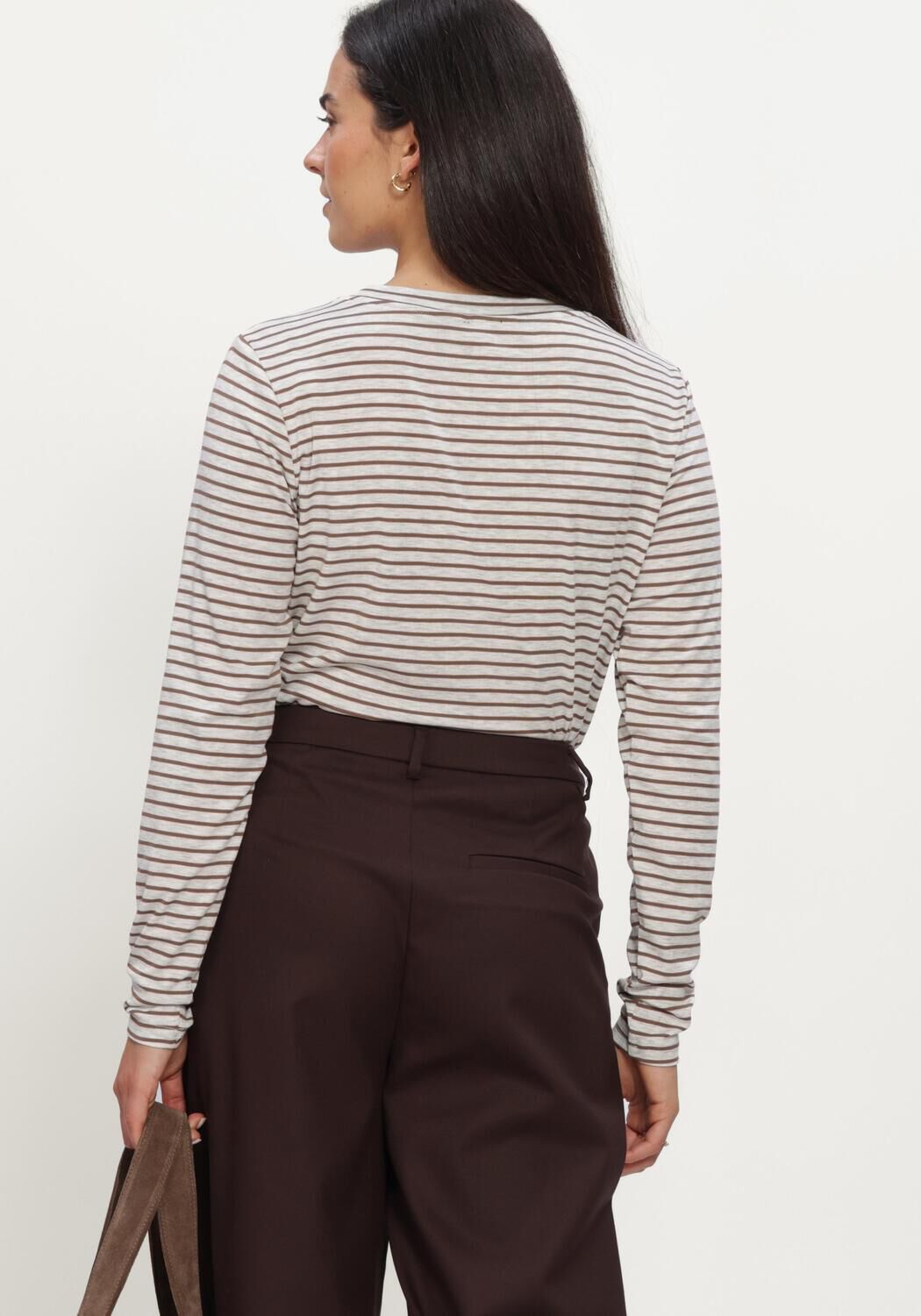 AIMEE THE LABEL ZENOLUCAW6 STRIPED LS Hauts & T-shirts en marron - large