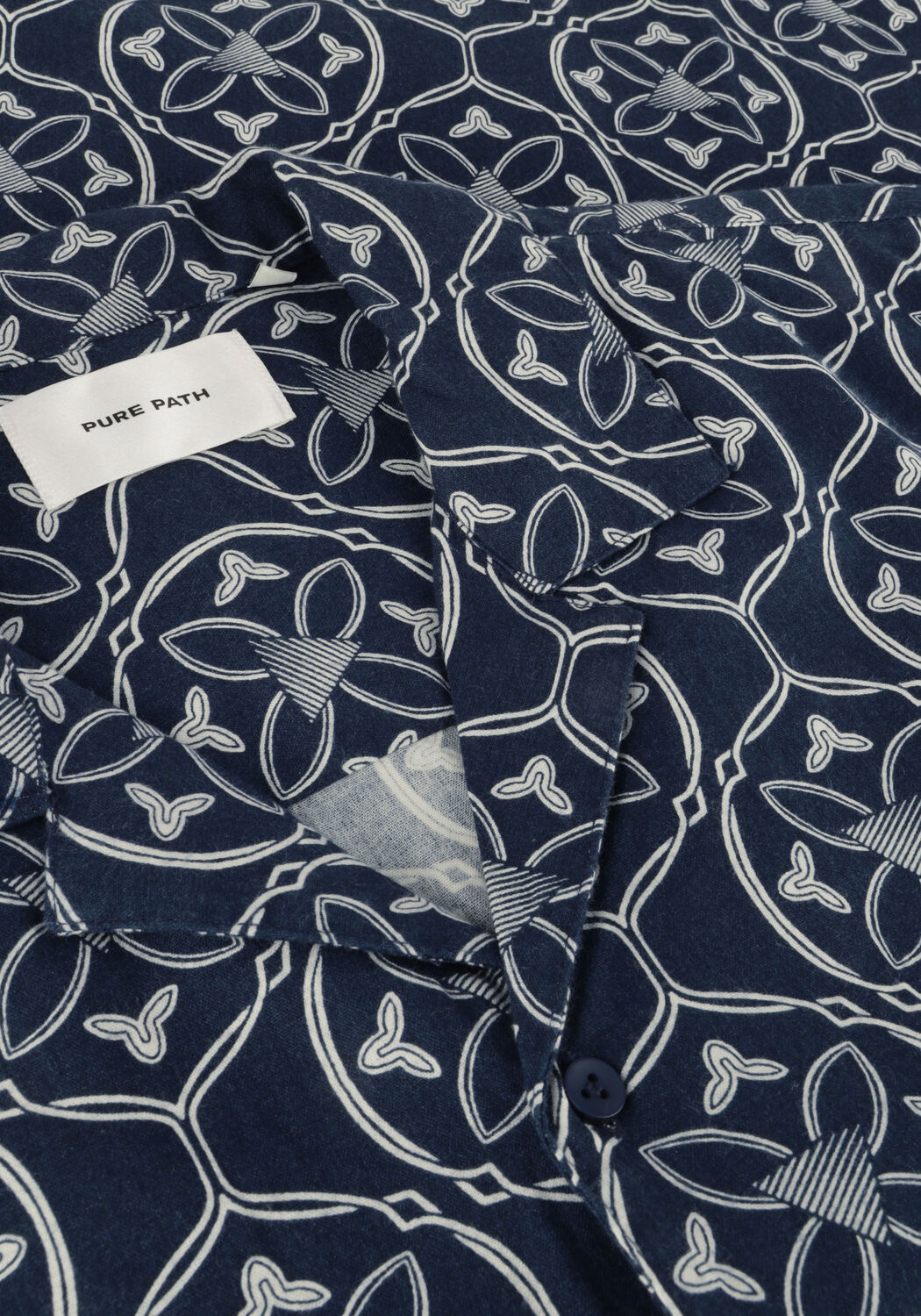 PURE PATH Chemise d&eacute;contract&eacute; SHORTSLEEVE WITH ALL-OVER-PRINT Bleu fonc&eacute; - large