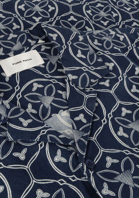Donkerblauwe PURE PATH Casual overhemd SHORTSLEEVE WITH ALL-OVER-PRINT Donkerblauwe PURE PATH Casual overhemd SHORTSLEEVE WITH ALL-OVER-PRINT - large