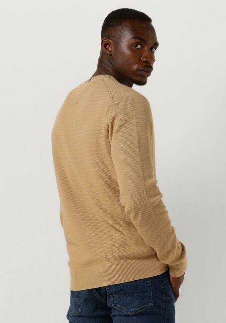 Khaki TOMMY HILFIGER Sweater INTERLACED STRUCTURE CREW NECK - large