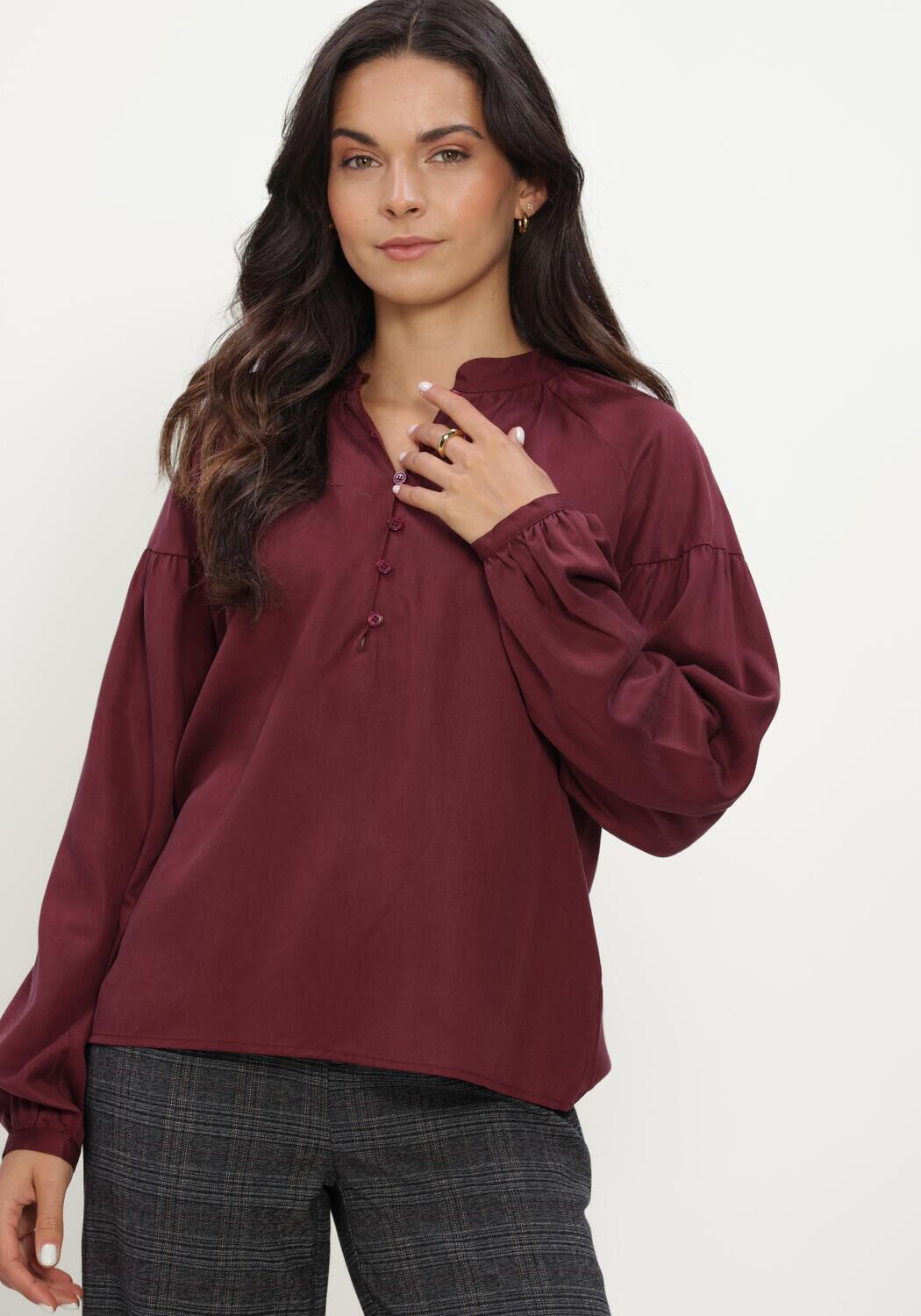 SELECTED WOMEN SLWDONNA LS SHIRT Blouses Bordeaux - large