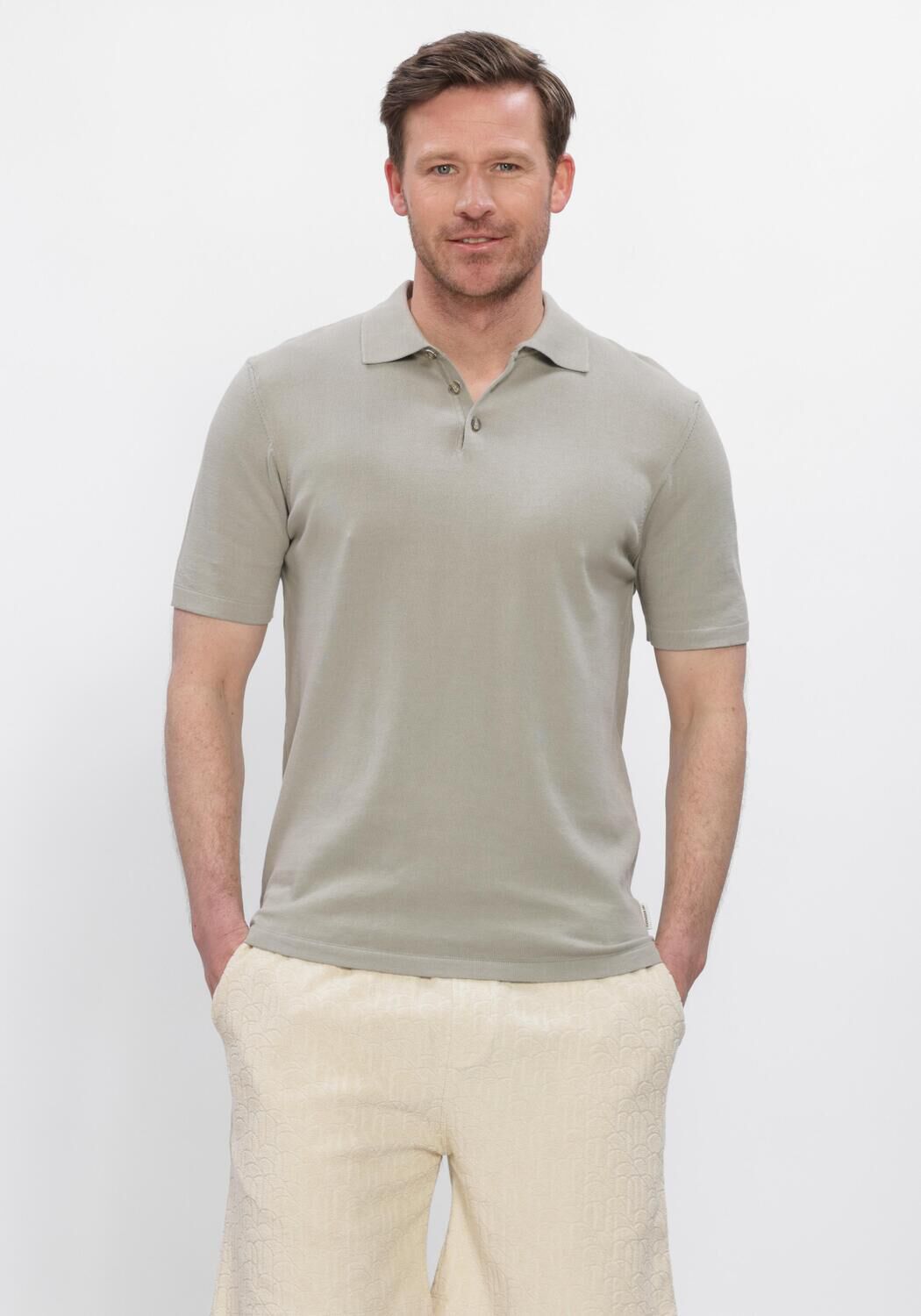THE GOODPEOPLE Polo PLAN en beige - large