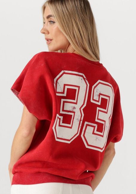 COLOURFUL REBEL Haut REBELS 33 ACID WASH DRPPD SHLDR SWEAT SS en rouge - large