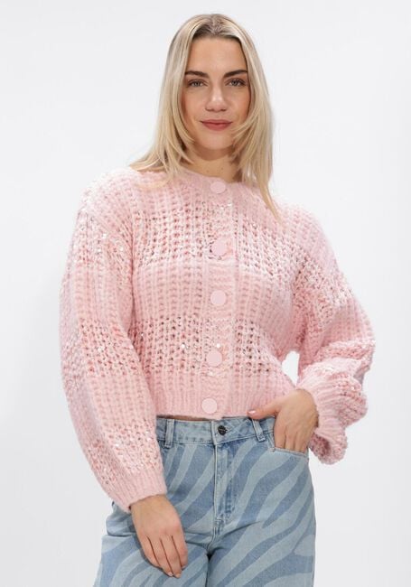 DANTE6 Gilet JUNA STRIPE CARDIGAN Rose clair - large