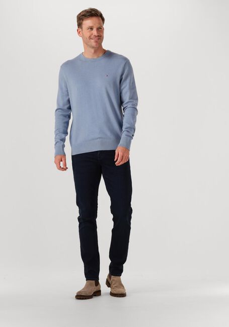 Lichtblauwe TOMMY HILFIGER Trui PIMA ORG CTN CASHMERE CREW NECK - large