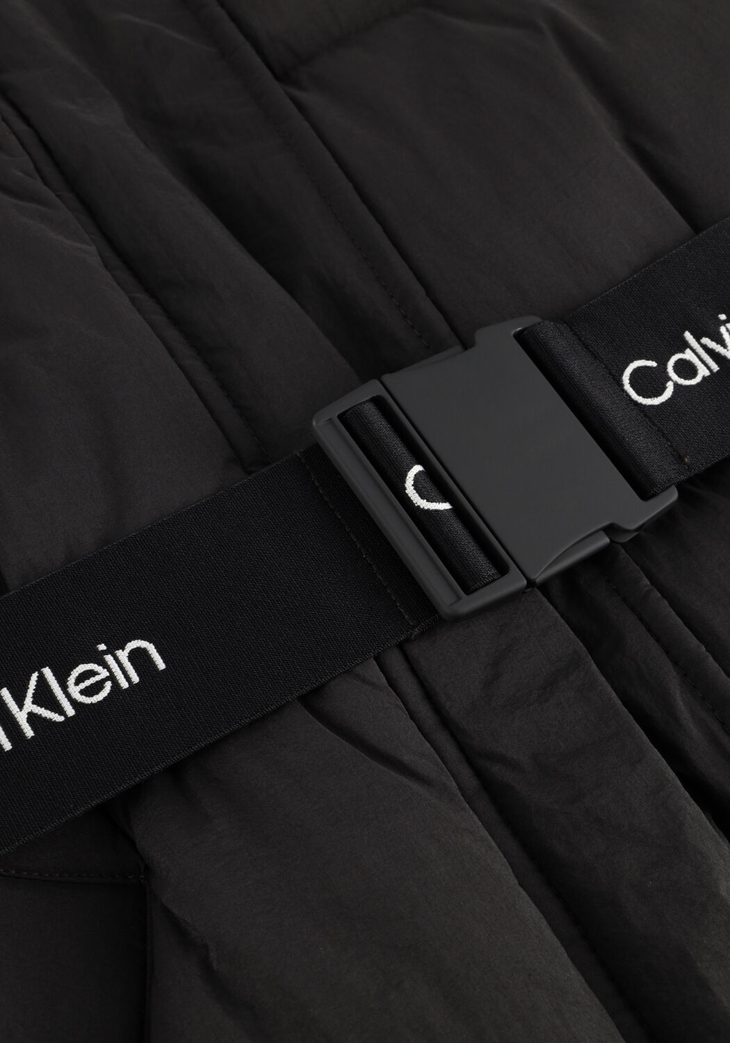 Zwarte CALVIN KLEIN Gewatteerde jas BELTED MIDWEIGHT LONG PUFFER - large