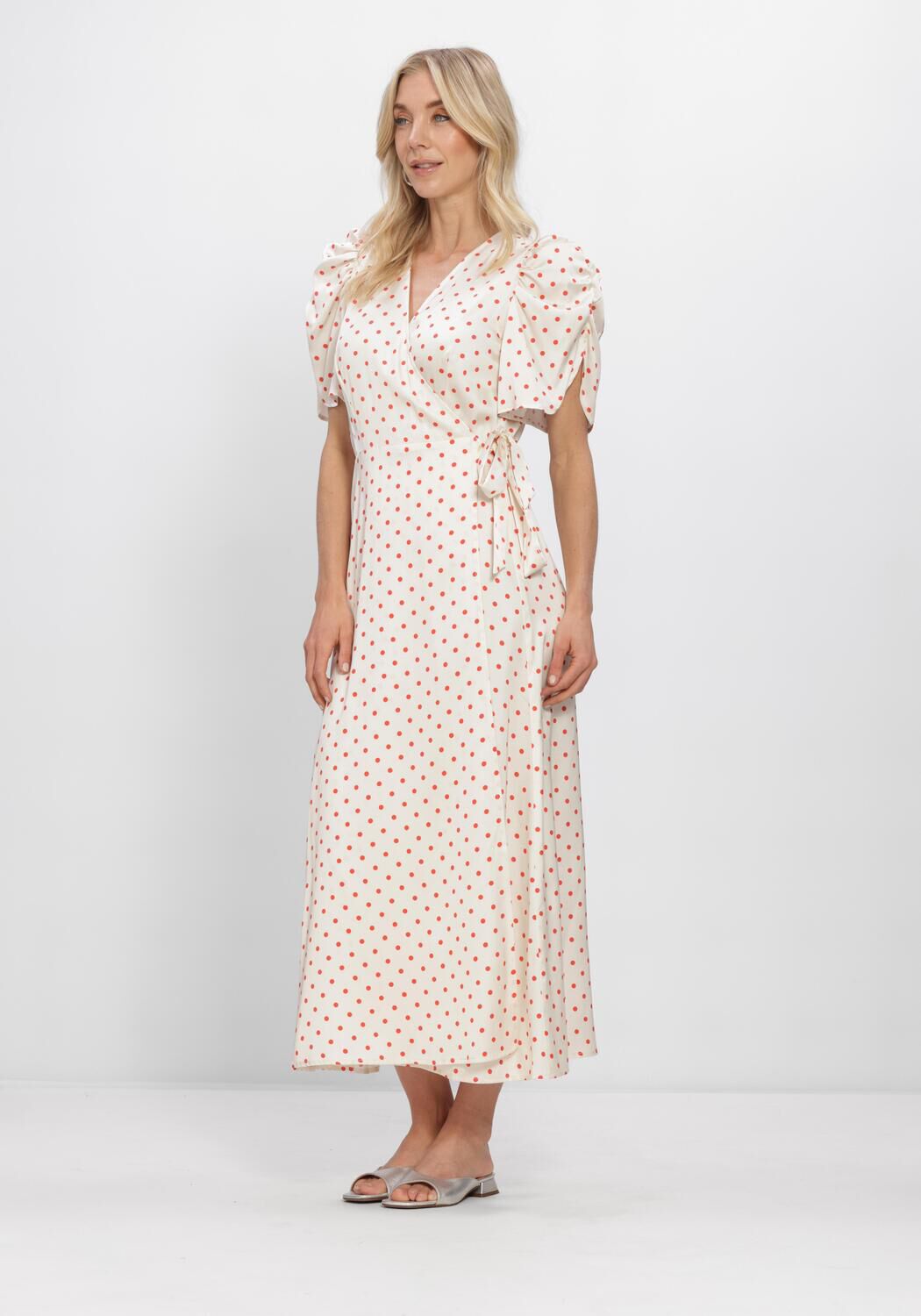 Gebroken wit CO'COUTURE Maxi jurk CAMBRIACC DOT WRAP DRESS - large
