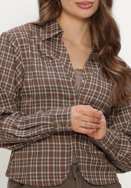 Bruine REFINED DEPARTMENT  LADIES WOVEN BLOUSE SMALL CHECK SYD - large