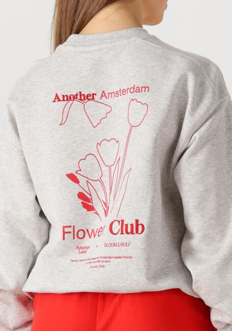 ANOTHER LABEL Chandail JAXY FLOWER SWEAT Gris clair - large