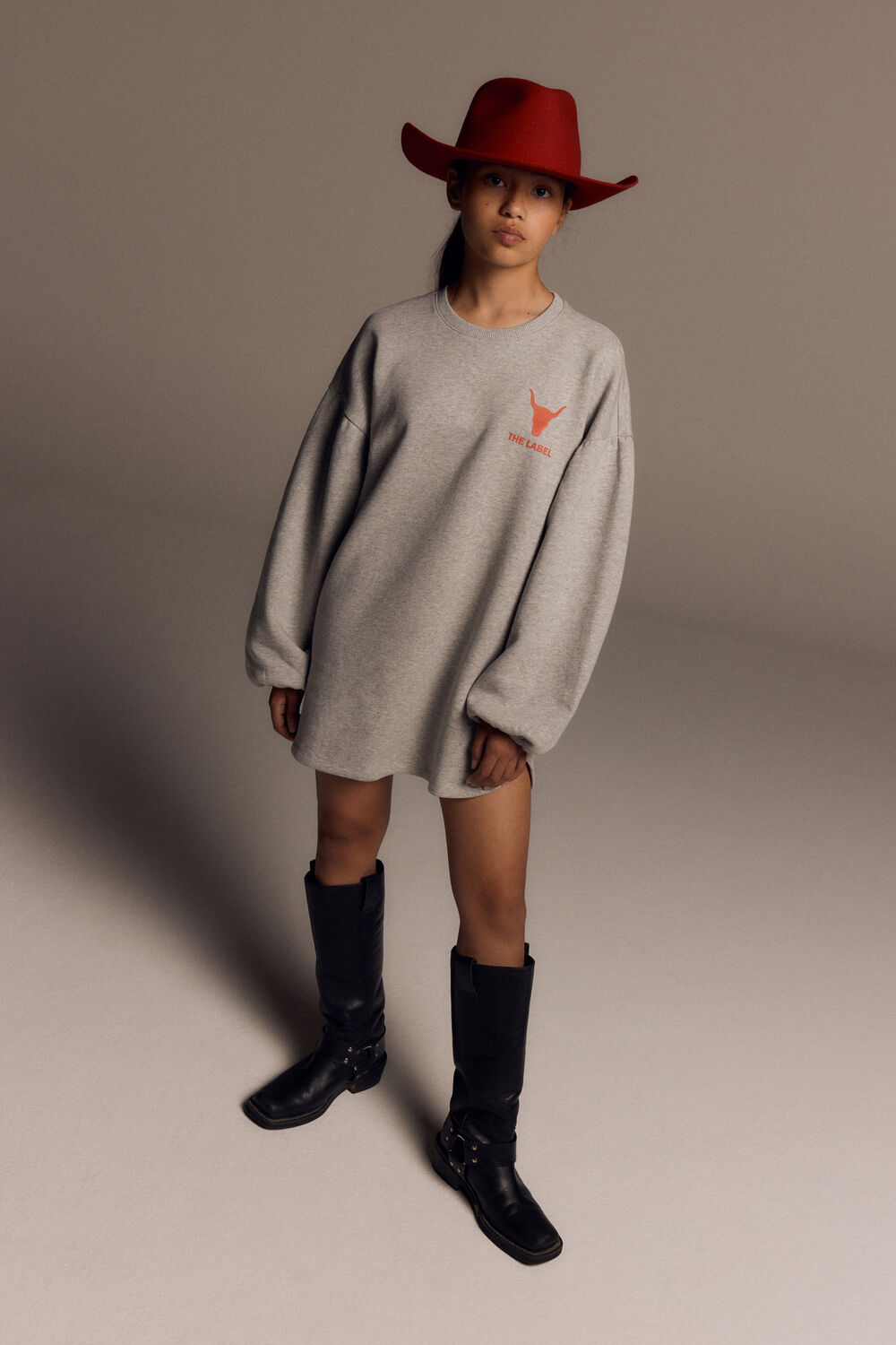 ALIX MINI Mini robe KNITTED SWEATER DRESS en gris - large