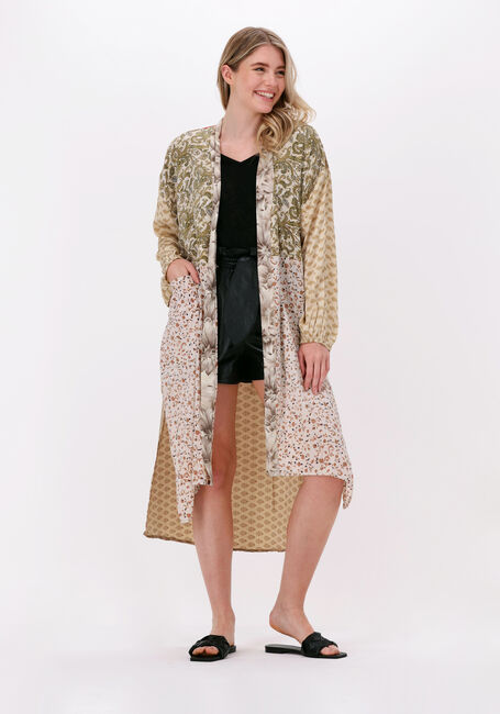 SISSEL EDELBO Kimono POCKET LONG MIX KIMONO en beige - large