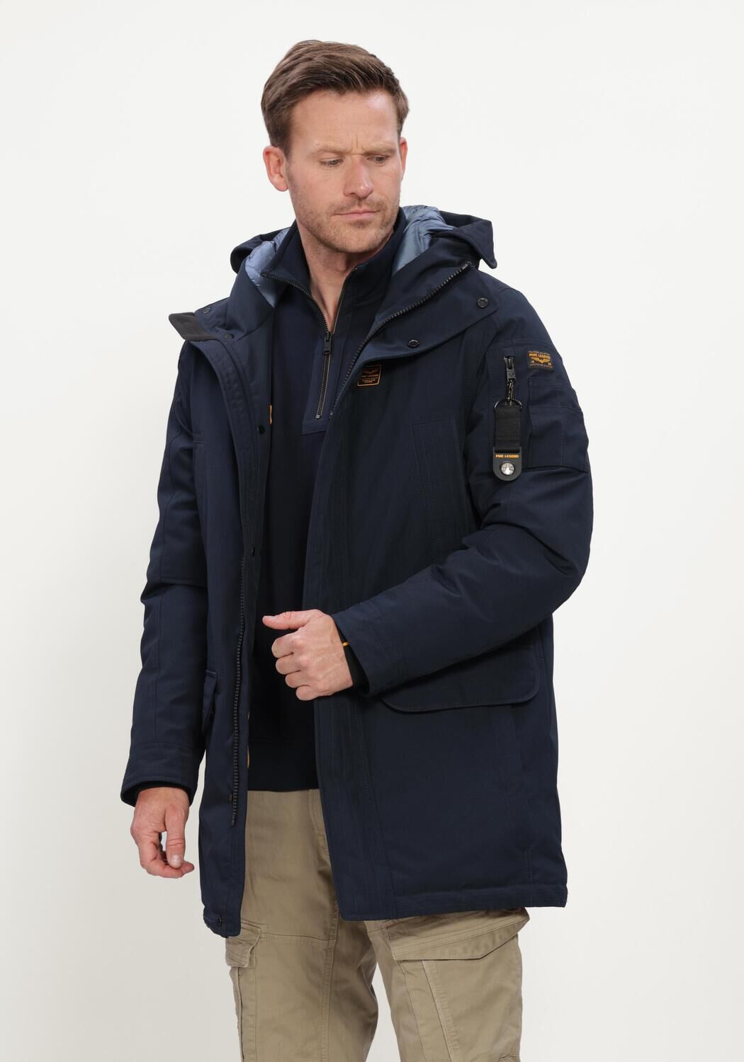 PME LEGEND Veste matelass&eacute; SEMI LONG JACKET ROCK-PACK Bleu fonc&eacute; - large