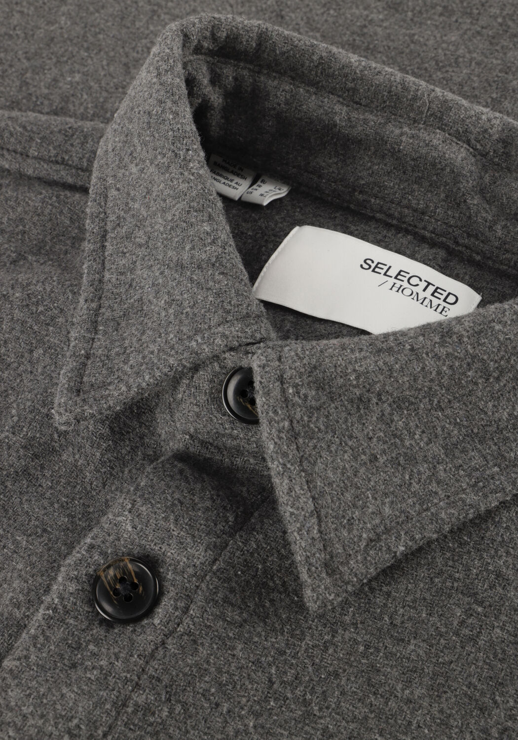 Grijze SELECTED MEN Overshirt SLHRLXPABLO WOOL BLEND OVERSHIRT - large