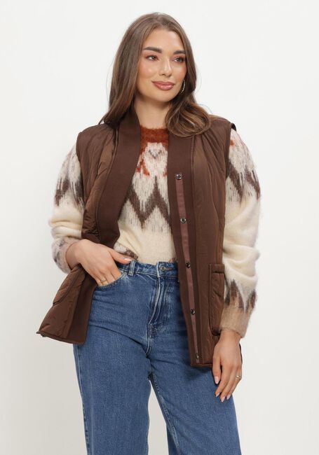 SIMPLE Veste sans manches WV-PA-CRINK-26-3 en marron - large