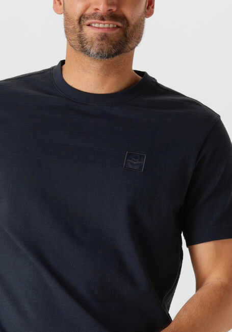Blauwe PME LEGEND T-shirt SHORT SLEEVE R-NECK JACQUARD STRIPES - large