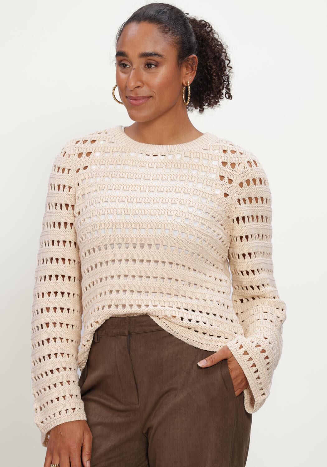 MODSTR&Ouml;M Pull KOLBYMD O-NECK Sable - large