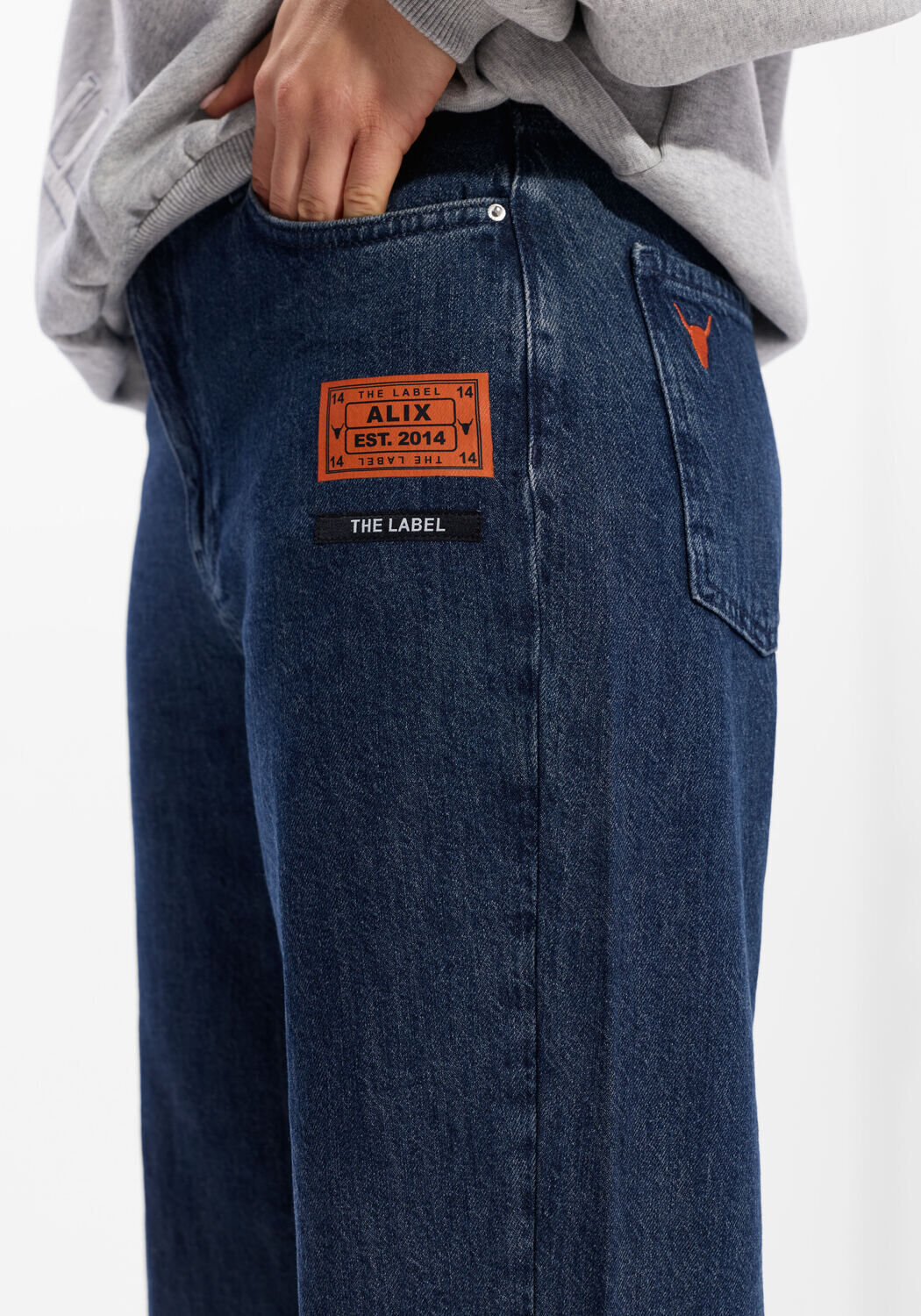 ALIX THE LABEL Wide jeans LADIES WOVEN INDIGO DENIM PANTS Bleu fonc&eacute; - large