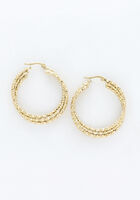 NOTRE-V EARRING DOUBLE RING Boucles d'oreilles en or - medium