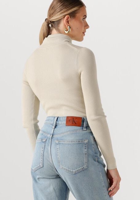 Taupe CALVIN KLEIN Coltrui WOVEN LABEL ROLL NECK - large