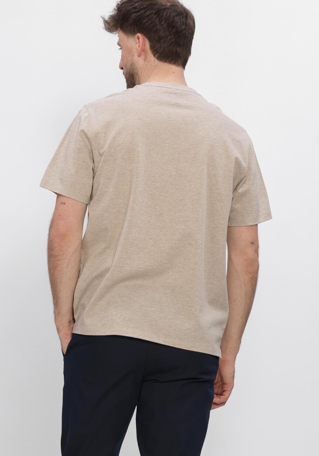 Beige PROFUOMO T-shirt T-SHIRT CREW NECK MERCERIZED STRETCH PIQUE - large