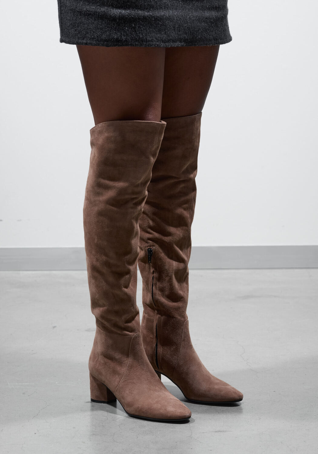 STEFANO LAURAN Bottes hautes GIUSY 4 en taupe - medium