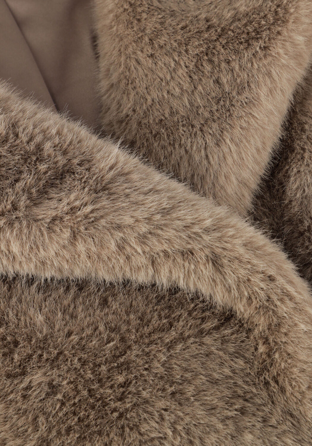 Taupe BEAUMONT Faux fur jas ABBY SHORT COAT - large