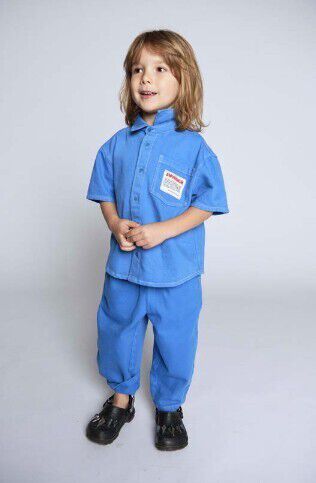 Blauwe AMERICAN VINTAGE Casual overhemd PUSWAY - large