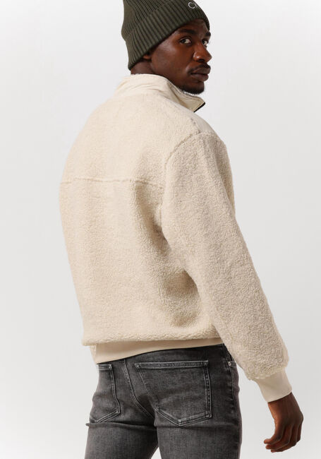 CALVIN KLEIN Pull BADGE SHERPA HALF ZIP HWK en beige - large