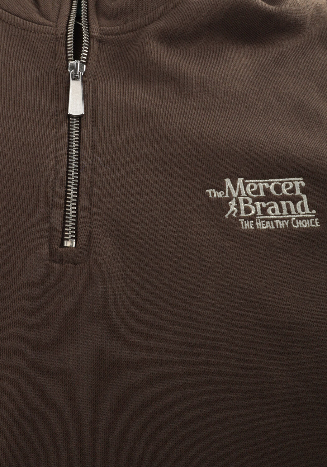 Bruine MERCER AMSTERDAM Sweater THE MERCER QUARTER ZIP CONTRAST - large