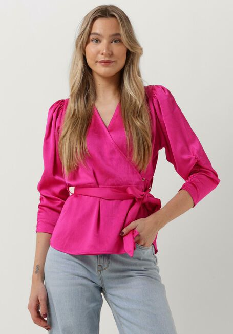 Fuchsia CO'COUTURE  MIRA WRAP BLOUSE - large