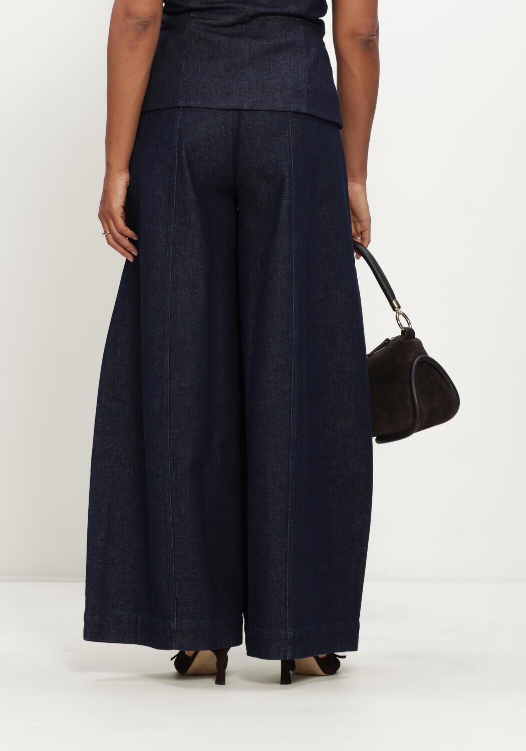Donkerblauwe COPENHAGEN MUSE Wijde broek CMANNAIS-PANTS - large