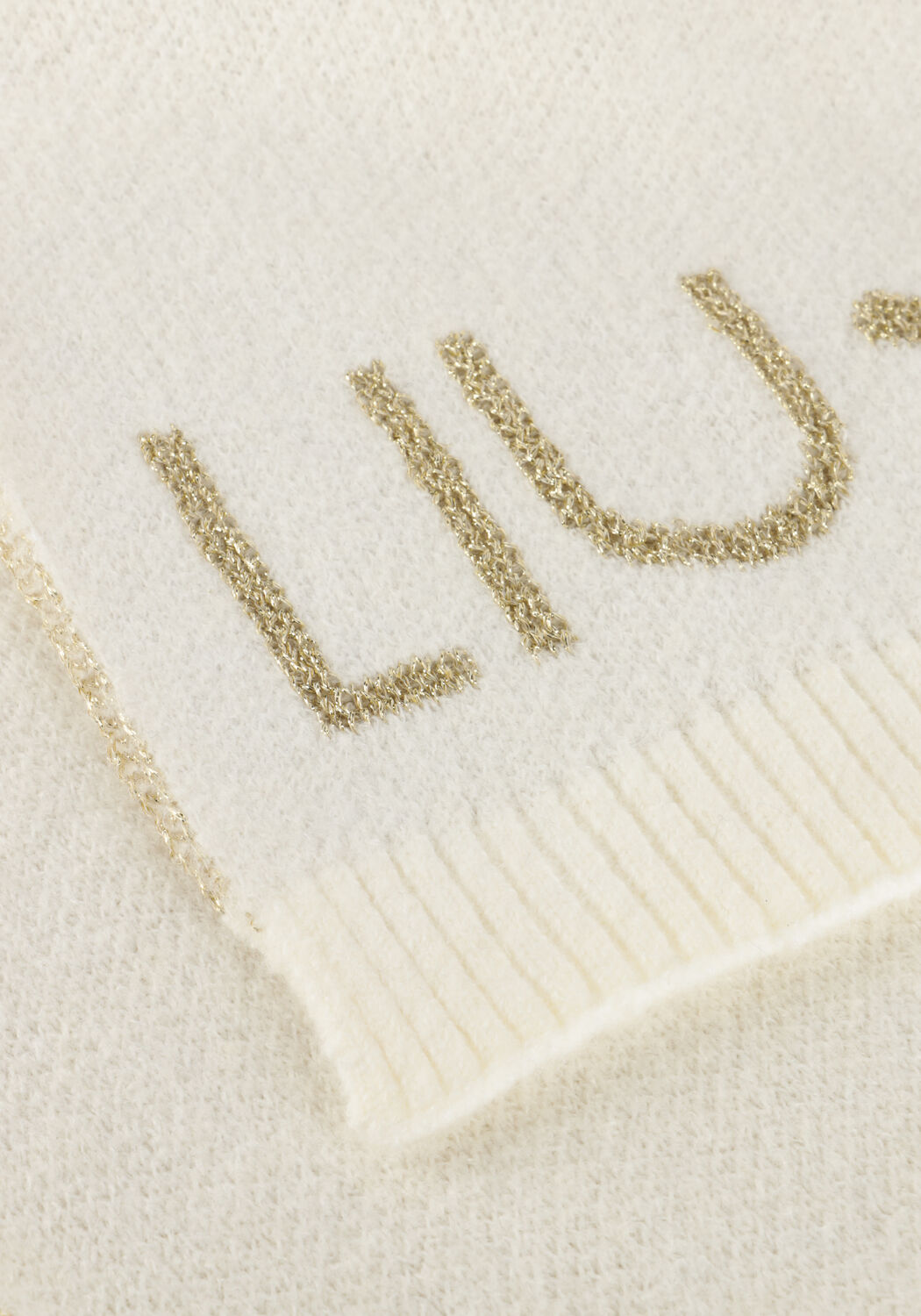 LIU JO SCIARPA LOGO LUREX Foulard en beige - large