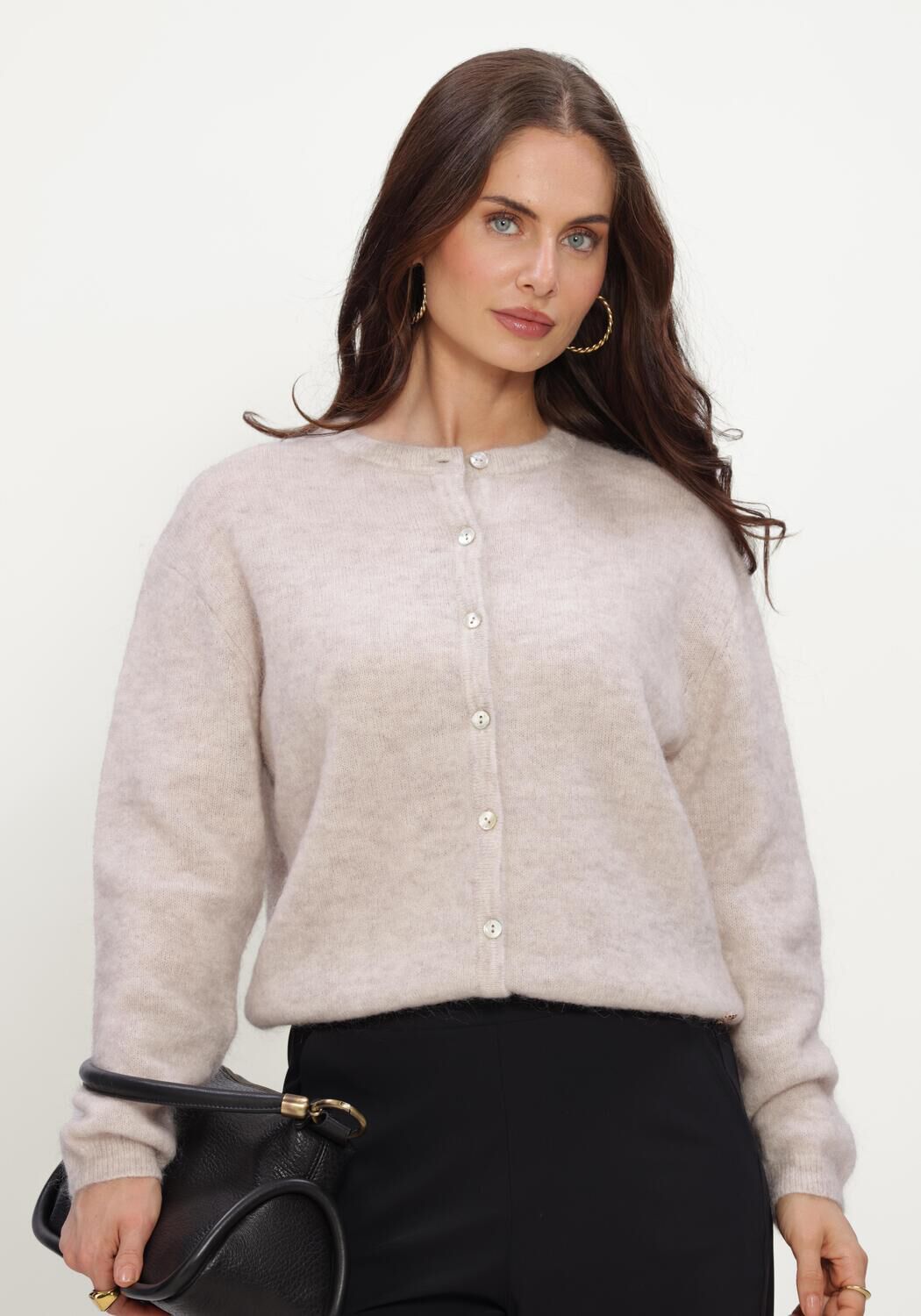 Beige STUDIO ANNELOES Trui BIBI CARDIGAN - large
