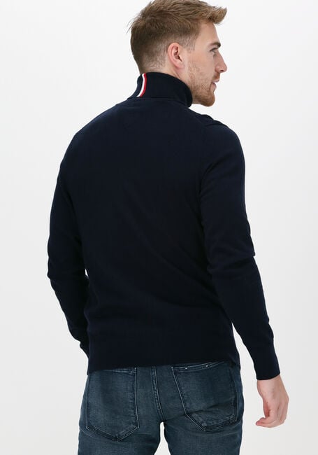 Donkerblauwe TOMMY HILFIGER Coltrui PIMA COTTON CASHMERE ROLL NECK - large