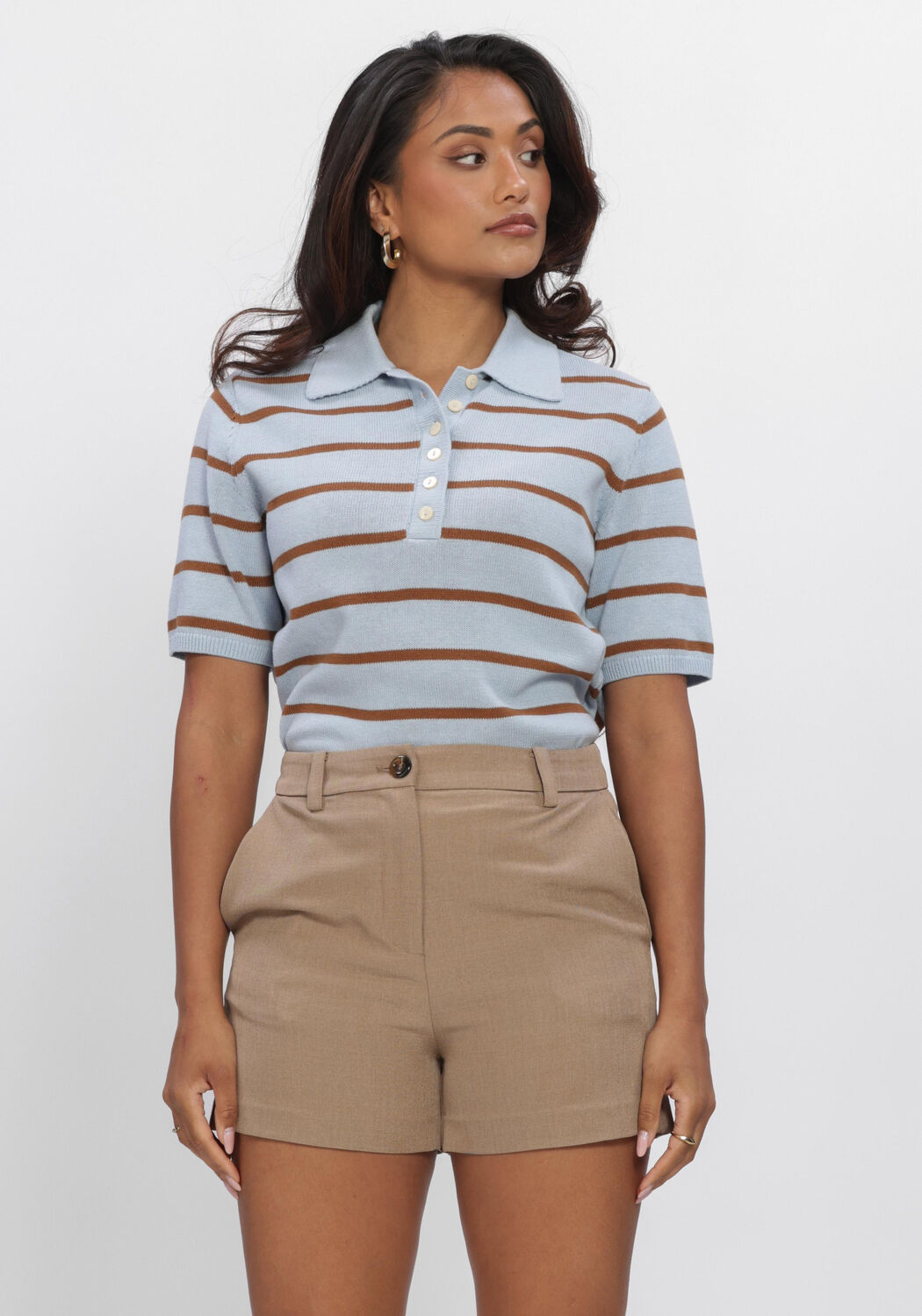 Multi MODSTR&Ouml;M Tops & T-shirts MALVAMD SS STRIPE POLO - large