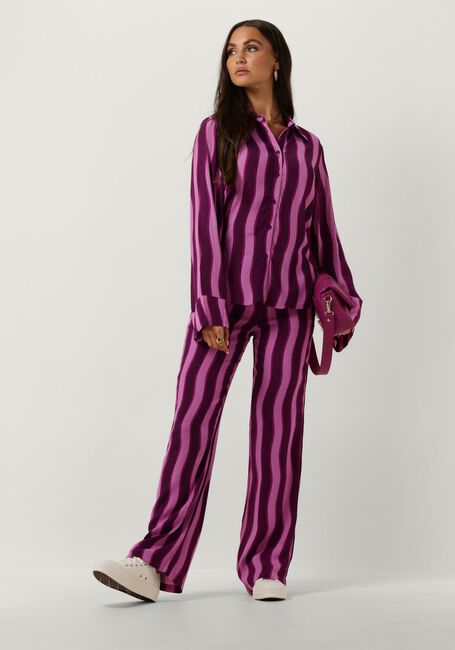 COLOURFUL REBEL Pantalon large MELODY STRIPES STRAIGHT PANTS en violet - large