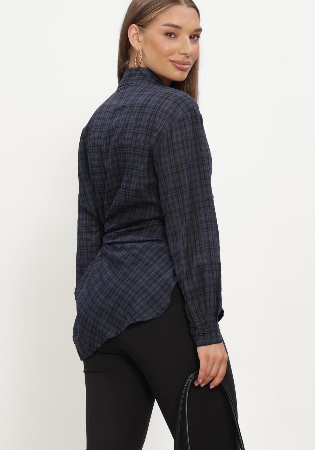 Donkerblauwe OBJECT  OBJMALUA L/S RE SHIRT 147 - large