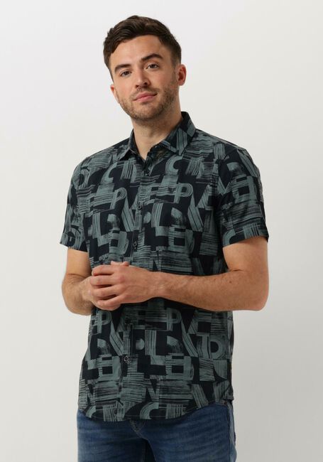 PME LEGEND Chemise décontracté SHORT SLEEVE SHIRT PRINT ON CTN SLUB en vert - large