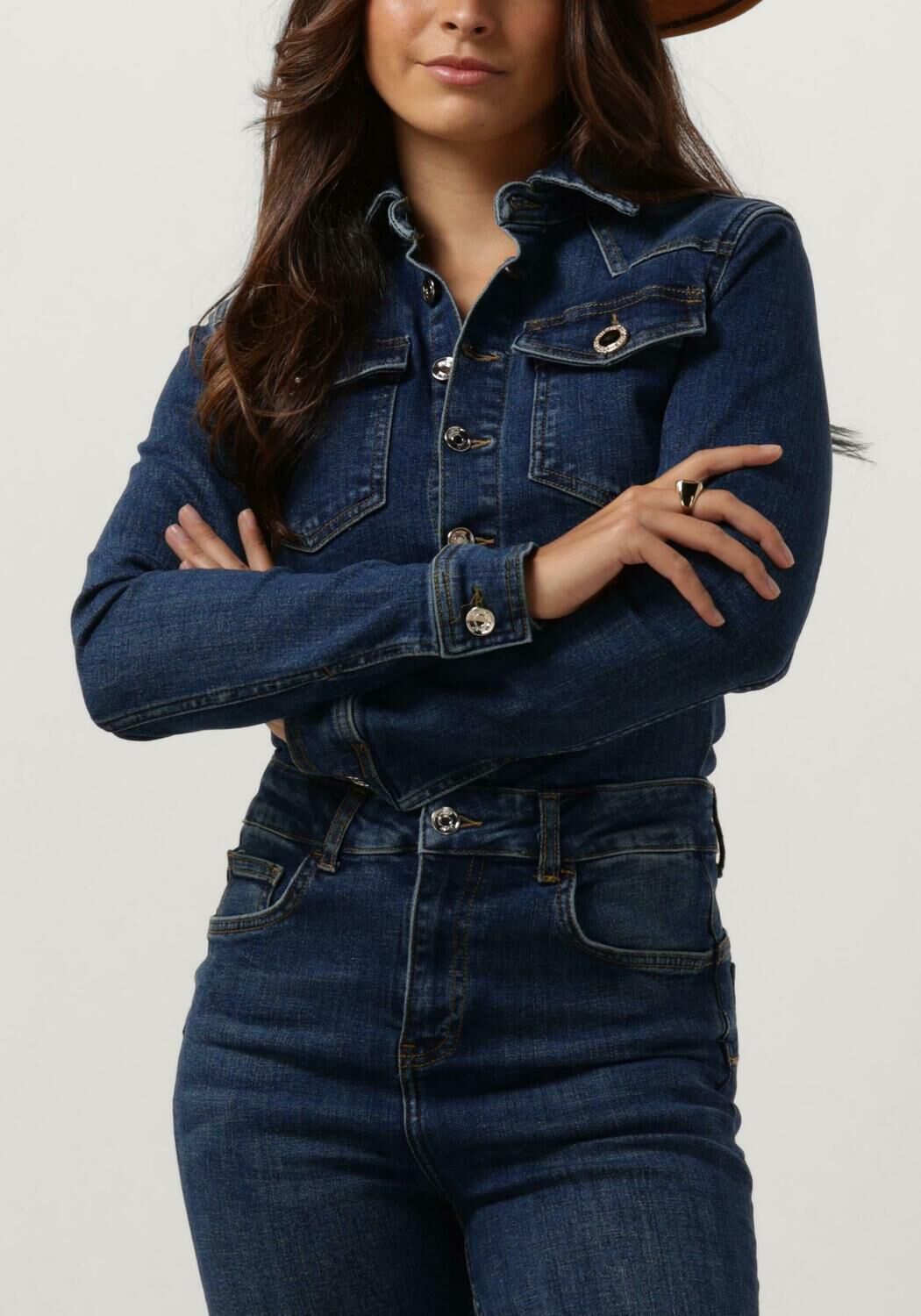 donkerblauwe liu jo jumpsuit ecs b.up tuta denim